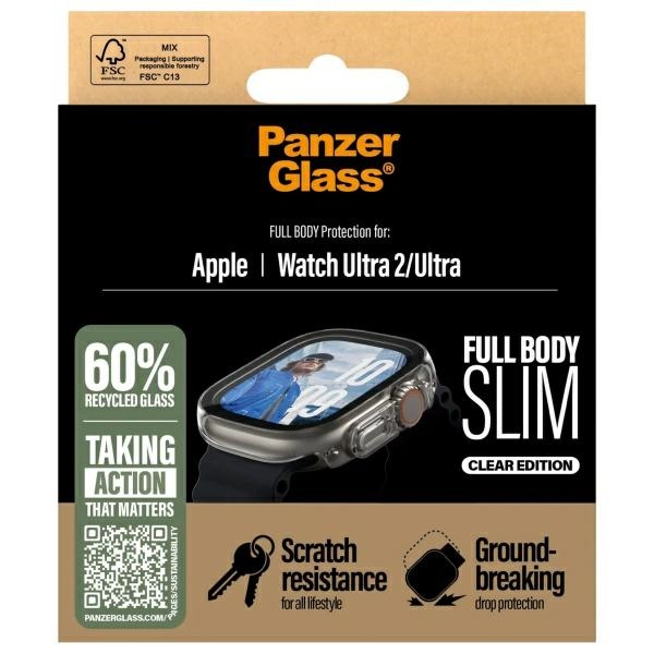 PanzerGlass Full Body Slim Case for Apple Watch Ultra 2 / Ultra 49mm, Transparent