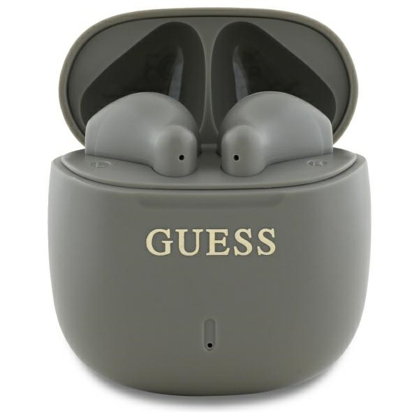 Belaidės ausinės Guess TWS Printed Classic Logo, pilkai rudos (taupe)