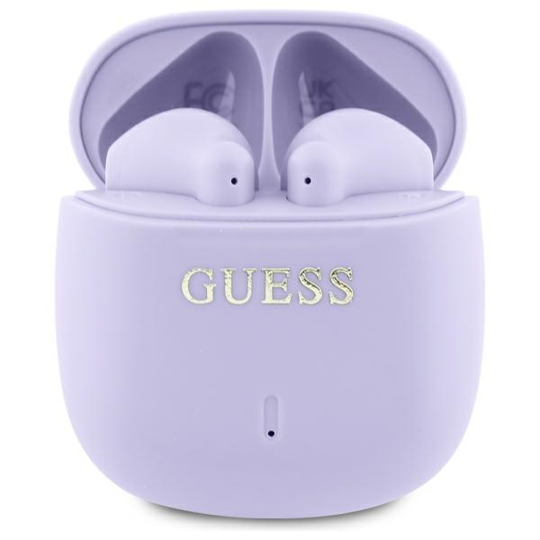 Belaidės ausinės Guess GUTWSJ14ESGU TWS Printed Classic Logo, violetinės
