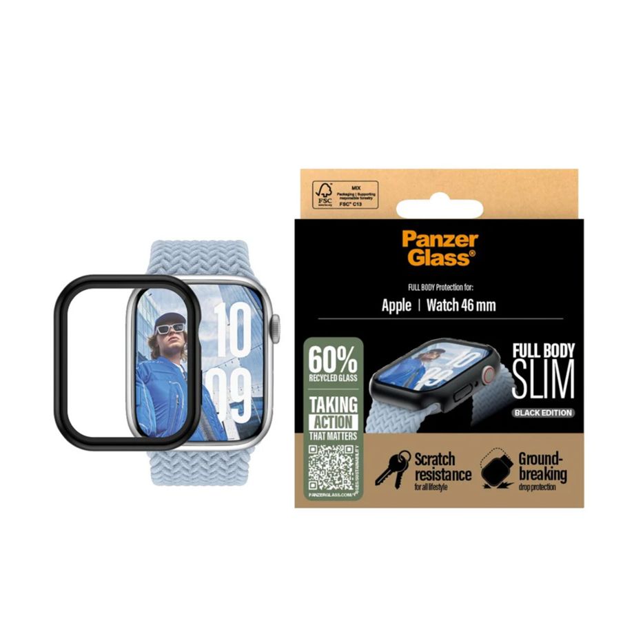 PanzerGlass Snappie Full Body Case for Apple Watch 10 (46mm), Black