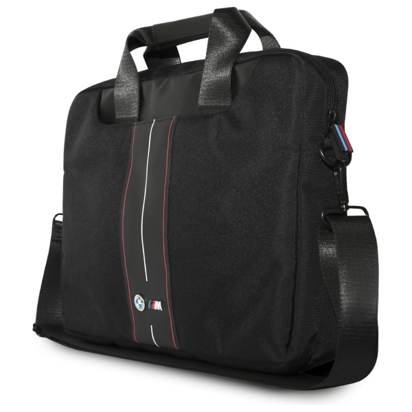 BMW Nylon Red Stripe krepšys nešiojamam kompiuteriui iki 16\", juodas