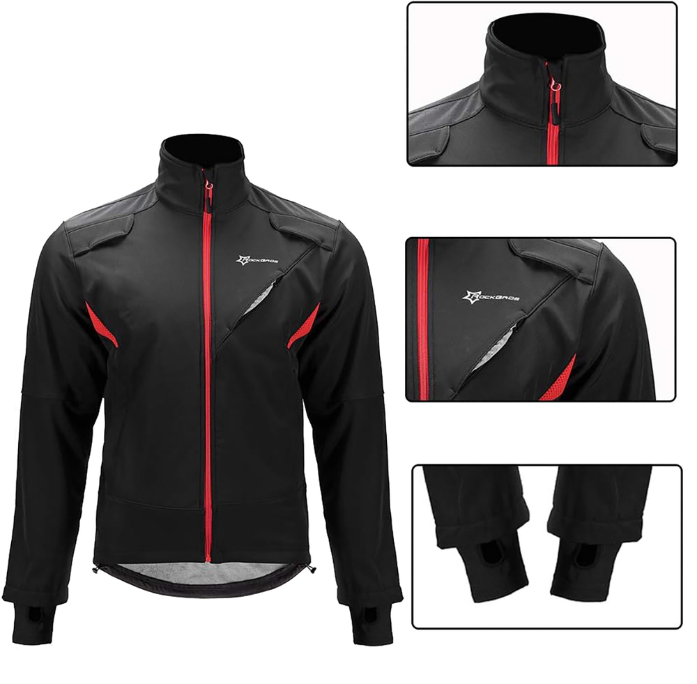 Rockbros YPW021 vėjui atspari dviratininko striukė, XL, juoda