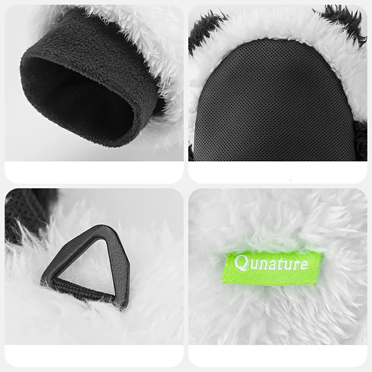 Qunature slidinėjimo pirštinės Panda, S dydis, juodos ir baltos