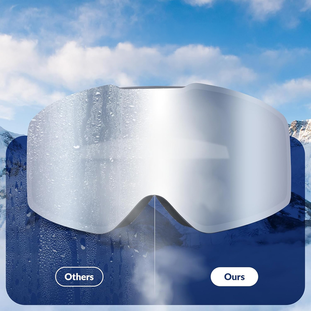 Qunature Frameless Ski Goggles, Black