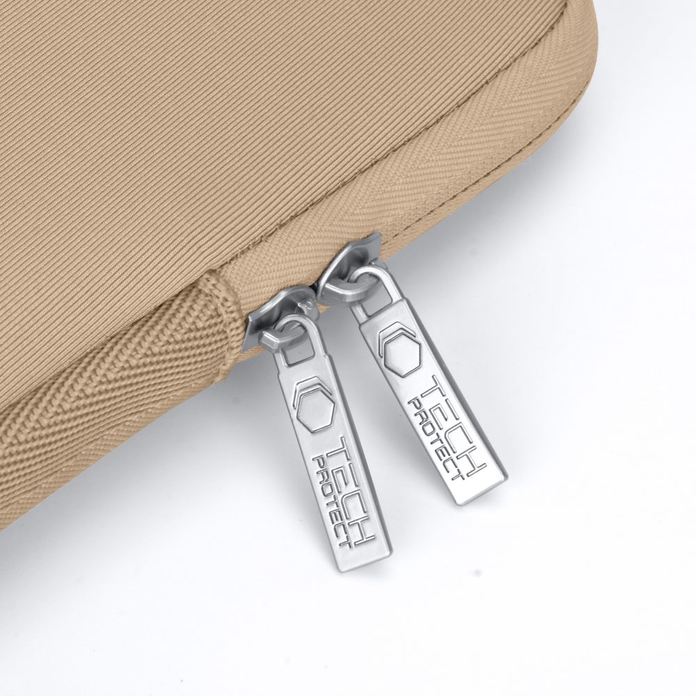 Tech-Protect Neoslim 13-14\" Laptop Bag with Accessory Pouch, Beige