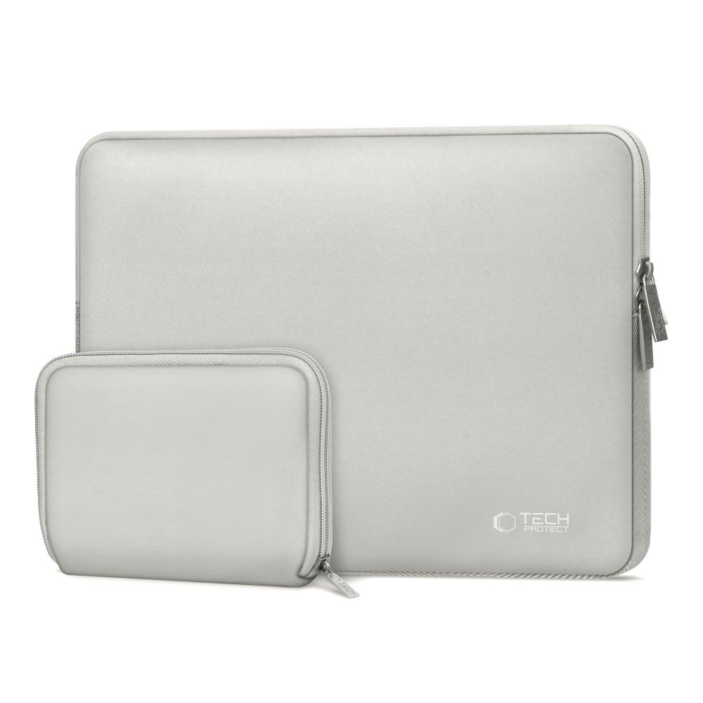Tech-Protect Neoslim 15-16\" Laptop Bag with Accessory Pouch, Gray