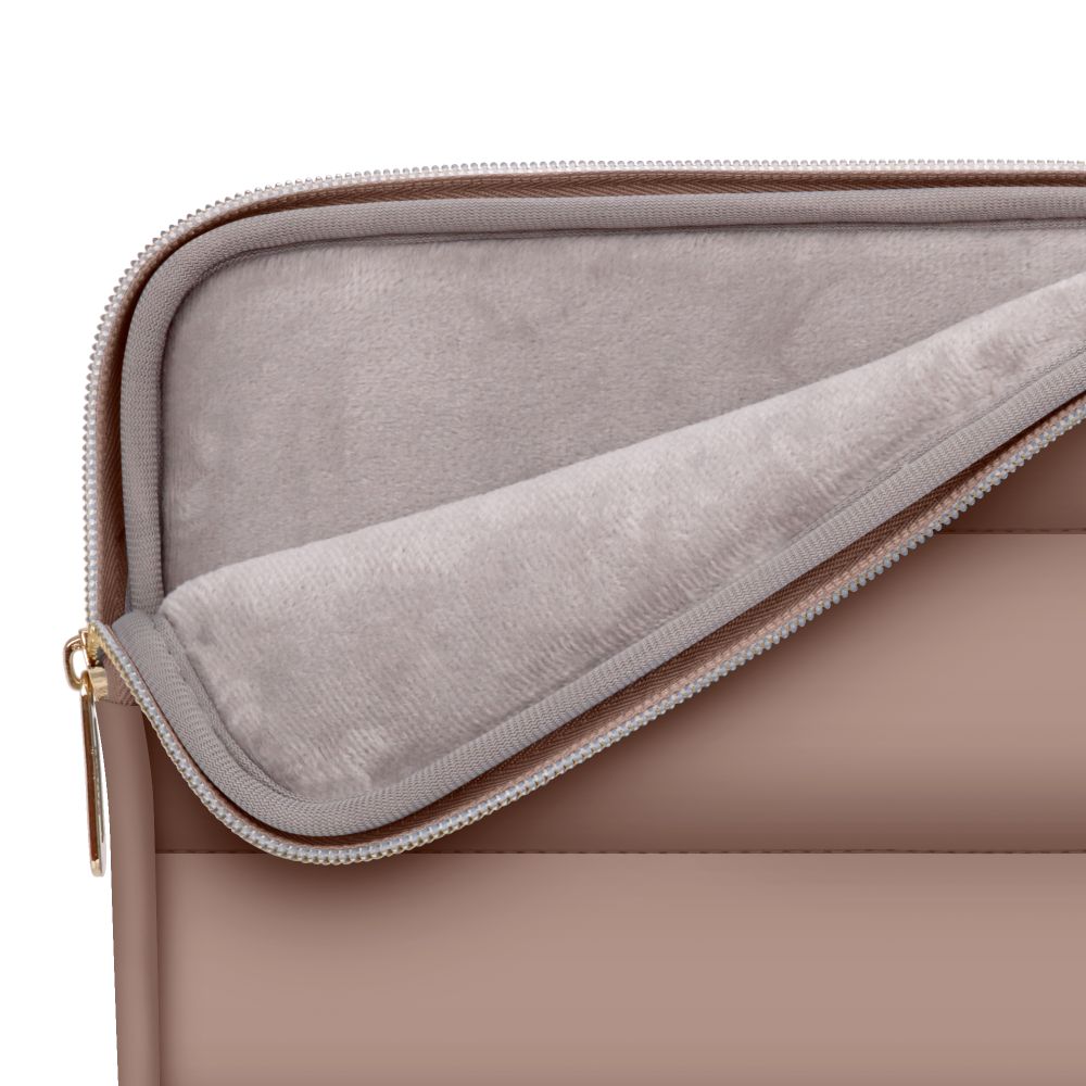 Tech-Protect Puffy 15-16\" Laptop Bag with Accessory Pouch, Brown