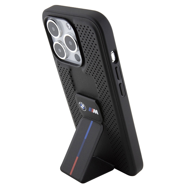 BMW Grip Stand Smooth & Perforated case for iPhone 15 Pro Max - black