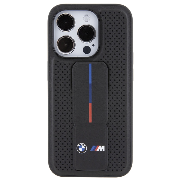 BMW Grip Stand Smooth & Perforated case for iPhone 15 Pro Max - black