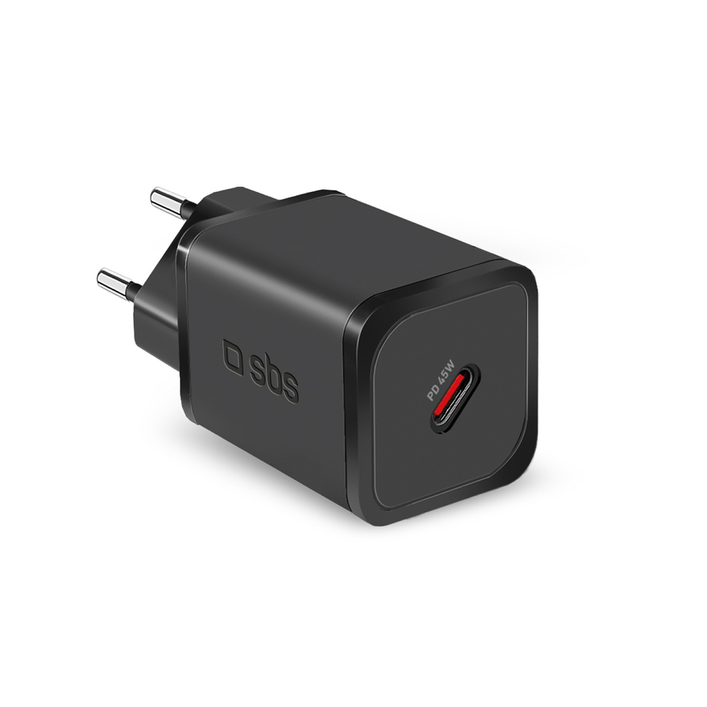Sbs TETRGAN1C45W 45W GaN USB-C sieninis įkroviklis, juodas