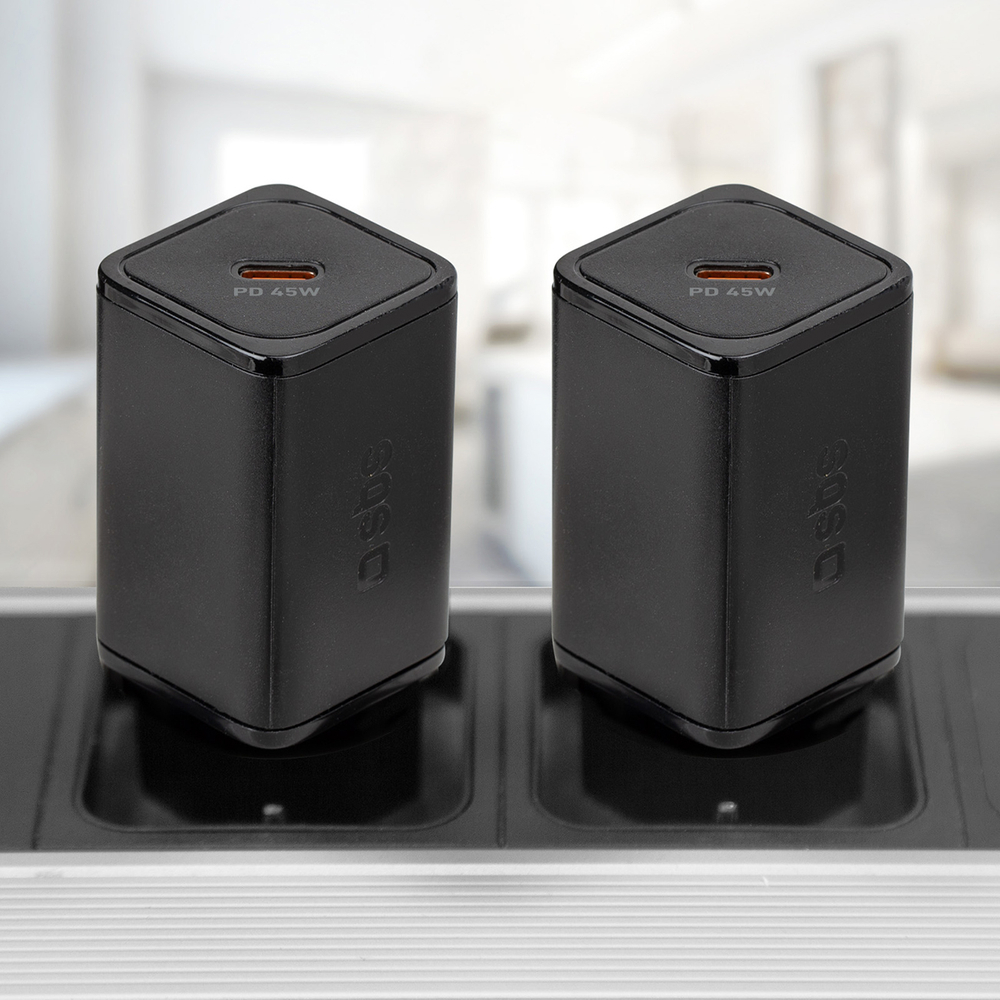 Sbs TETRGAN1C45W 45W GaN USB-C Wall Charger with Power Delivery, Black