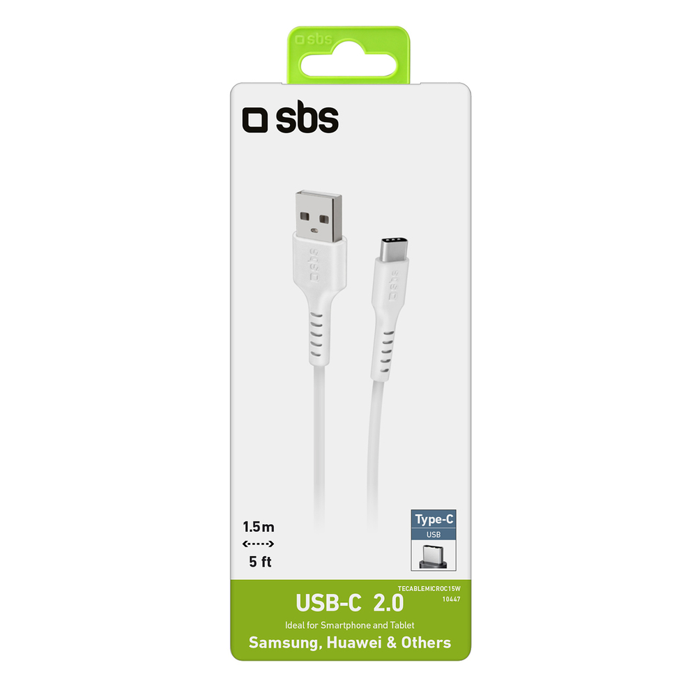 SBS USB-A to USB-C Cable 1.5m, White