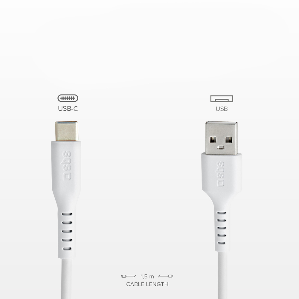 SBS USB-A to USB-C Cable 1.5m, White