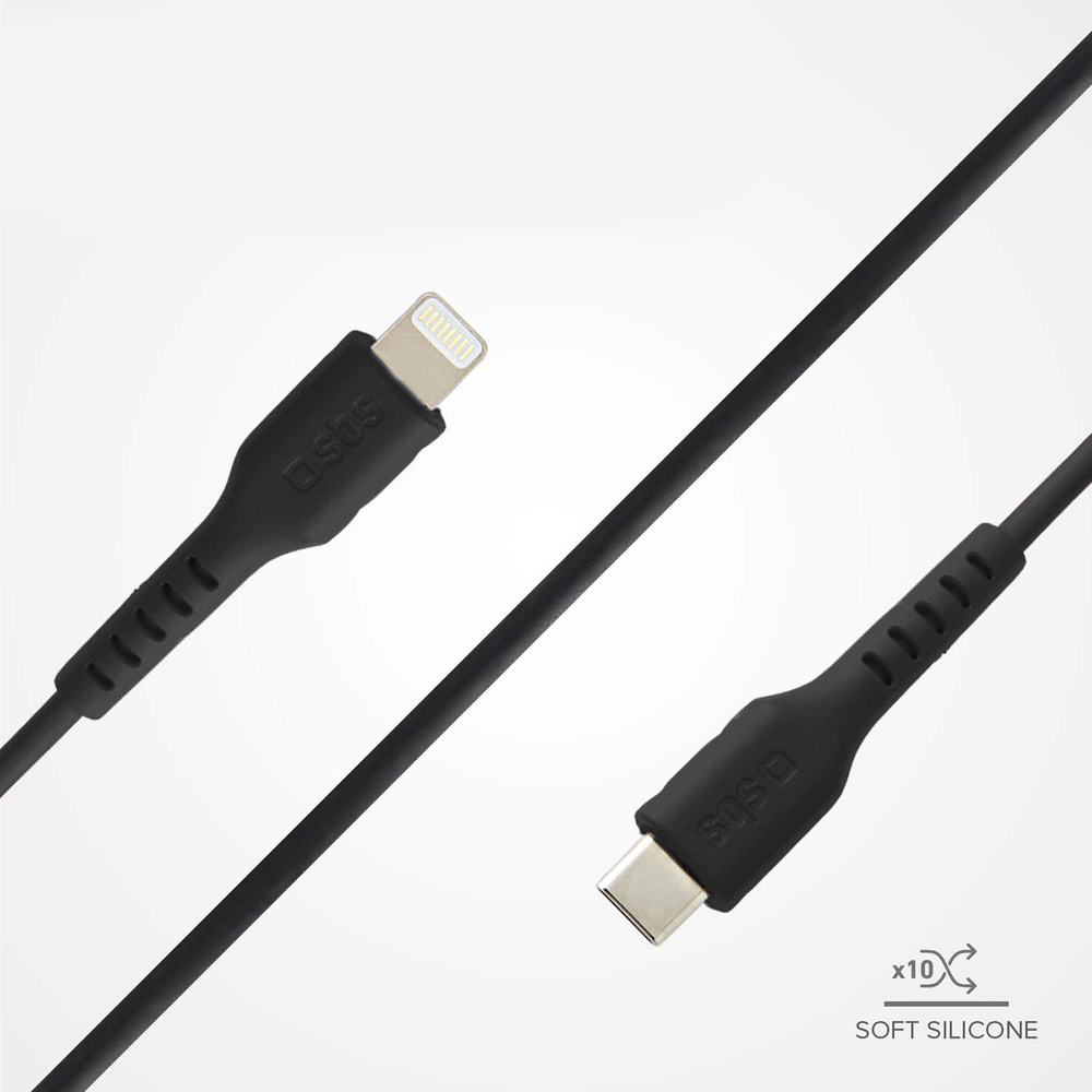 SBS USB-C - Lightning Cable 1m, Black