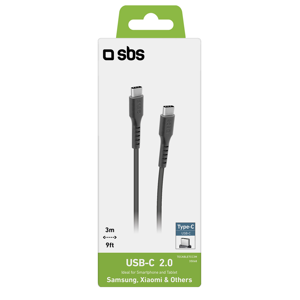 SBS USB-C į USB-C laidas (3m) TECABLETCC3M, juodas