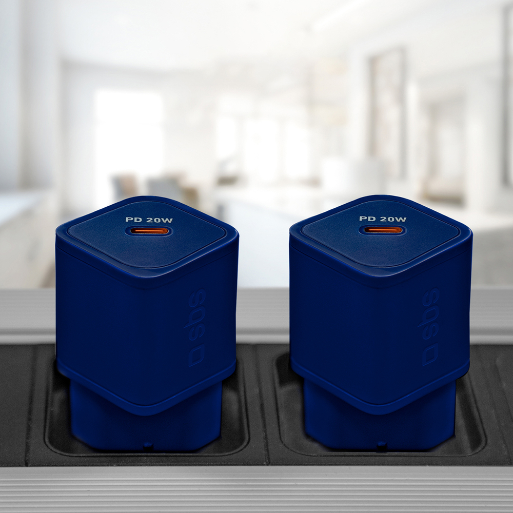 SBS 20W GaN tinklo įkroviklis su Power Delivery, mėlynas