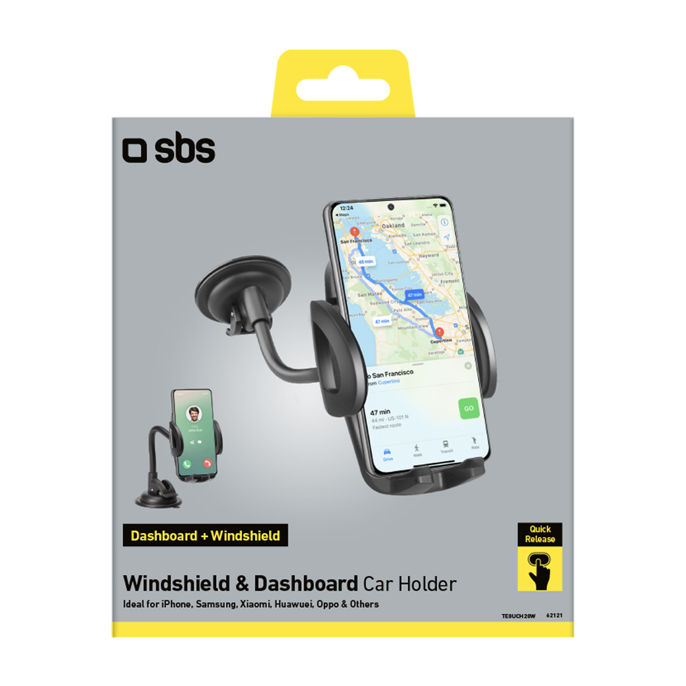 Sbs Smartphone Holder for Windshield up to 6.8\", Black