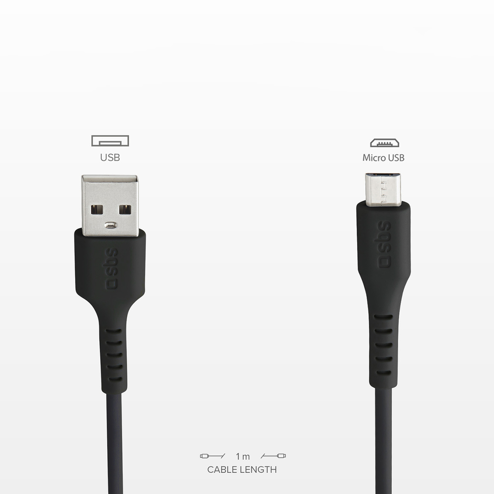 SBS LTHL200 USB-A į Micro-USB laidas 1m, juodas