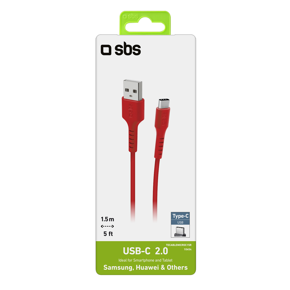 SBS USB-A to USB-C Cable 1.5m, Red