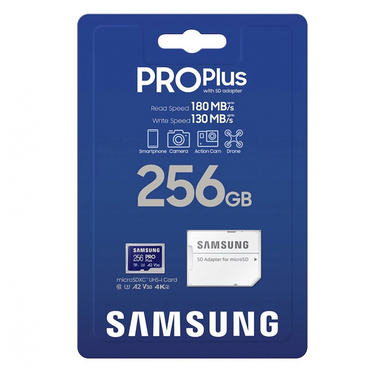 Samsung PRO Plus microSDXC Memory Card with SD Adapter, 256GB