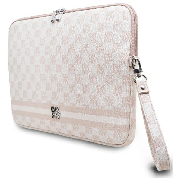 DKNY 14\" nešiojamojo kompiuterio dėklas Checkered Pattern, rožinis