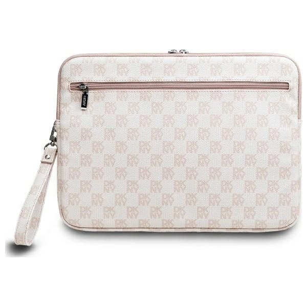 DKNY 14\" nešiojamojo kompiuterio dėklas Checkered Pattern, rožinis