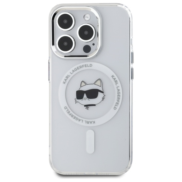 Karl Lagerfeld dėklas iPhone 15 Pro Max telefonui, baltas