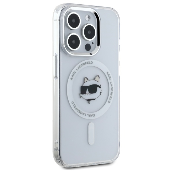 Karl Lagerfeld dėklas iPhone 15 Pro Max telefonui, baltas
