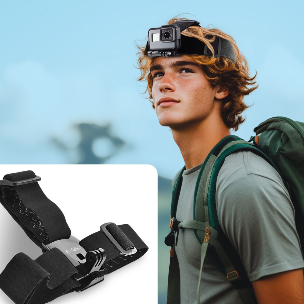 Tech-Protect GA100 Head Mount for GoPro / DJI Action Cameras Black