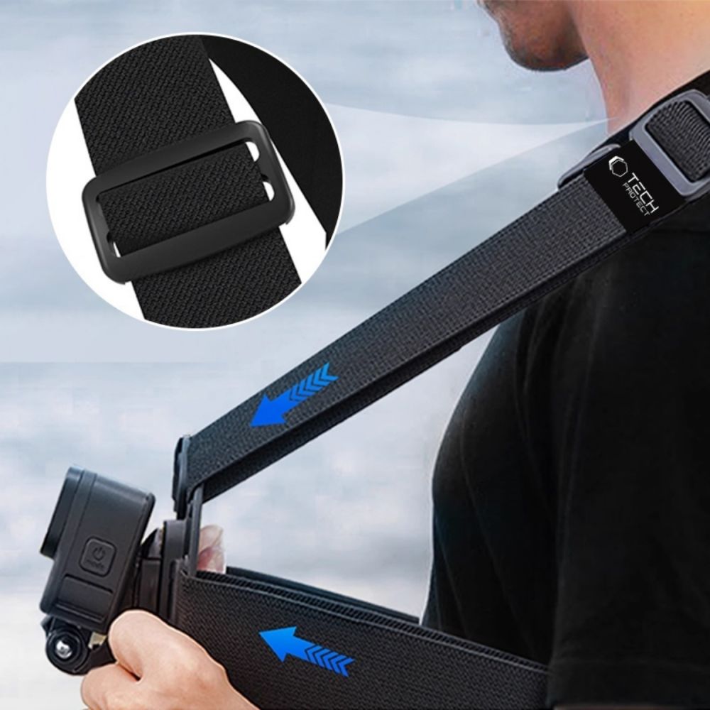 Tech-Protect GA100 Chest Mount for GoPro / DJI, Black