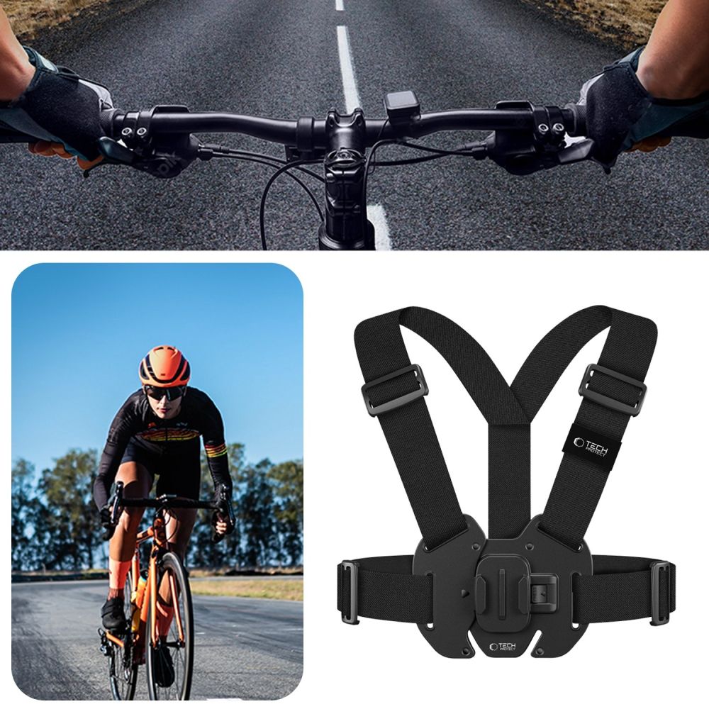 Tech-Protect GA100 Chest Mount for GoPro / DJI, Black