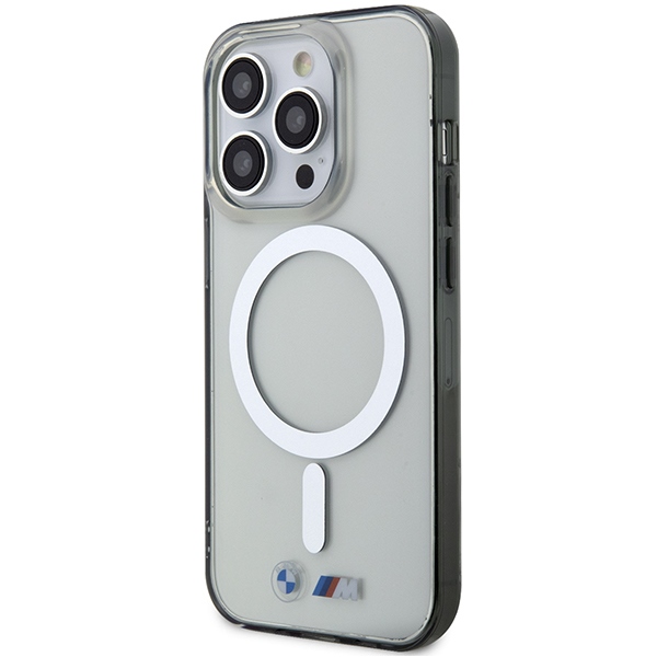 BMW Silver Ring MagSafe case for iPhone 15 Pro Max - transparent