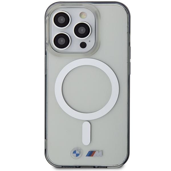 BMW Silver Ring MagSafe case for iPhone 15 Pro Max - transparent