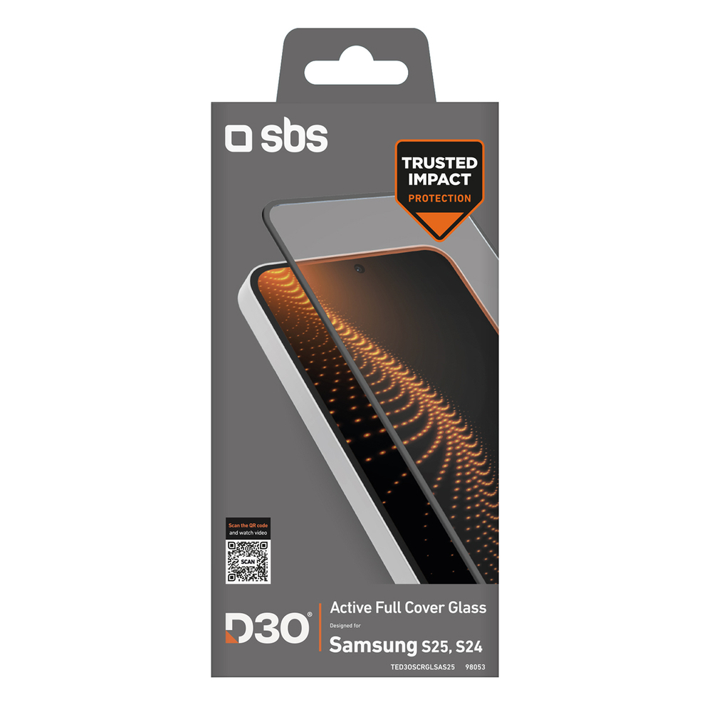 SBS apsauginis stiklas Samsung Galaxy S25 / S24 su rėmeliu