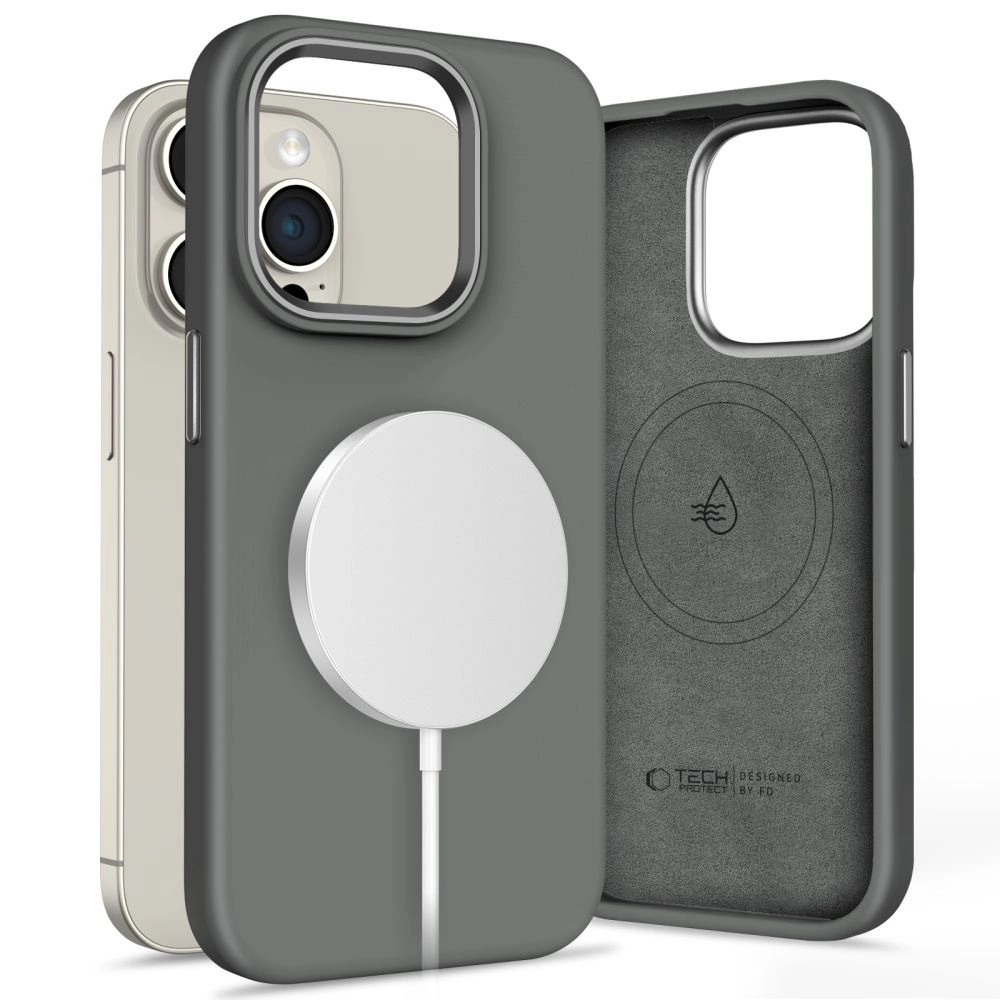 Tech-Protect Silicone PUz MagSafe case for iPhone 15 Pro Max - gray