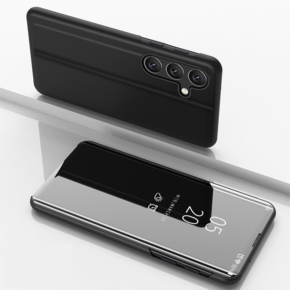 Atverčiamas dėklas Clear View, skirtas Samsung Galaxy A36, juodas