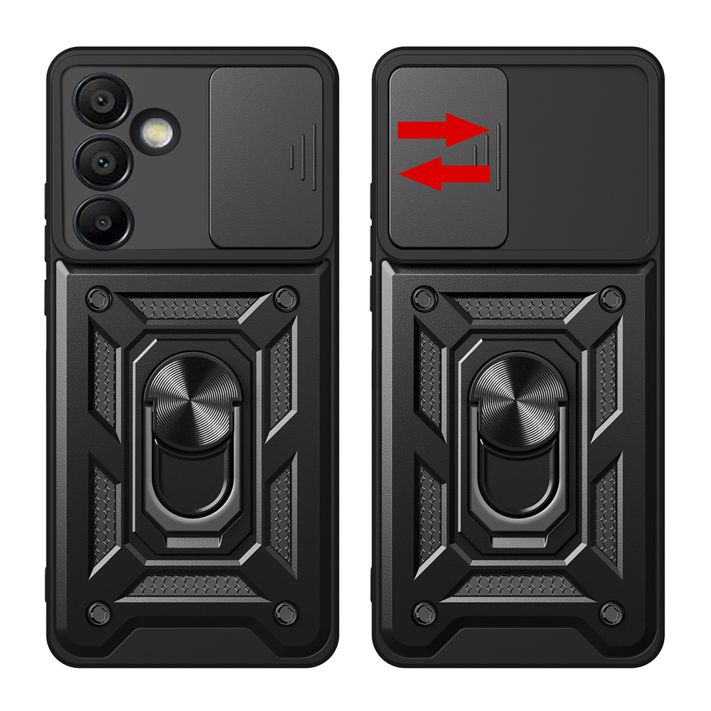 Samsung Galaxy A36 ( SM-A366E / DS ) Armor Guard TPU Hybrid Camshield Case Cover, Black