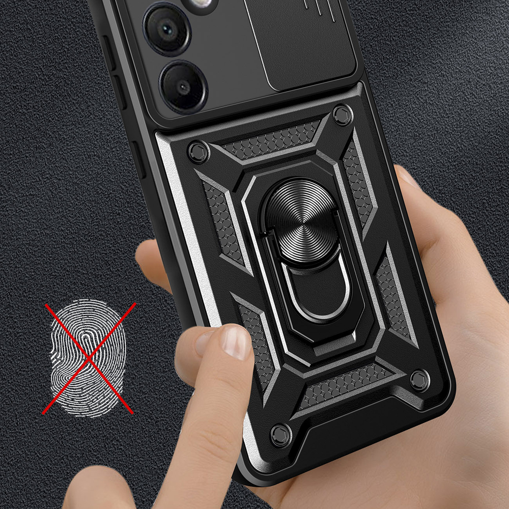 Samsung Galaxy A36 ( SM-A366E / DS ) Armor Guard TPU Hybrid Camshield Case Cover, Black