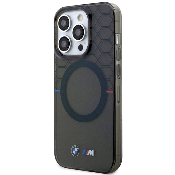 BMW Pattern MagSafe dėklas iPhone 15 Pro Max telefonui, pilkas