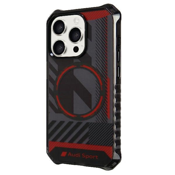 Audi dėklas iPhone 15 Pro Max telefonui IML Sport MagSafe, juodas