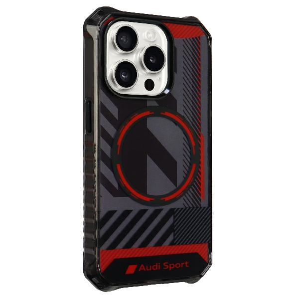 Audi dėklas iPhone 15 Pro Max telefonui IML Sport MagSafe, juodas