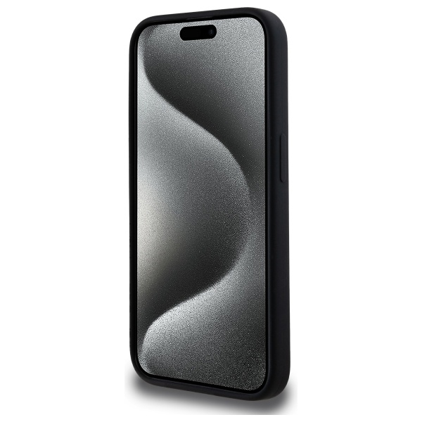Karl Lagerfeld Silicone Karl Head dėklas iPhone 15 Pro Max su MagSafe, juodas