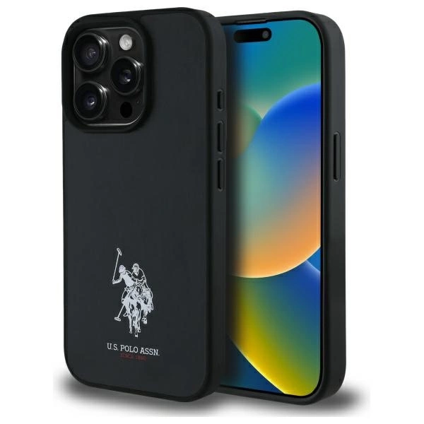 US Polo USHCP15XPGEK iPhone 15 Pro Max 6.7\" black/black Leather Embroidered DH Color