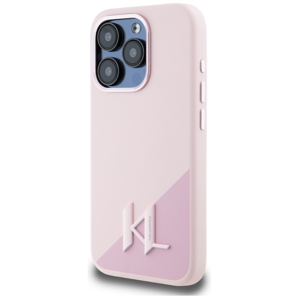 Karl Lagerfeld dėklas iPhone 15 Pro Max telefonui su MagSafe, rožinis