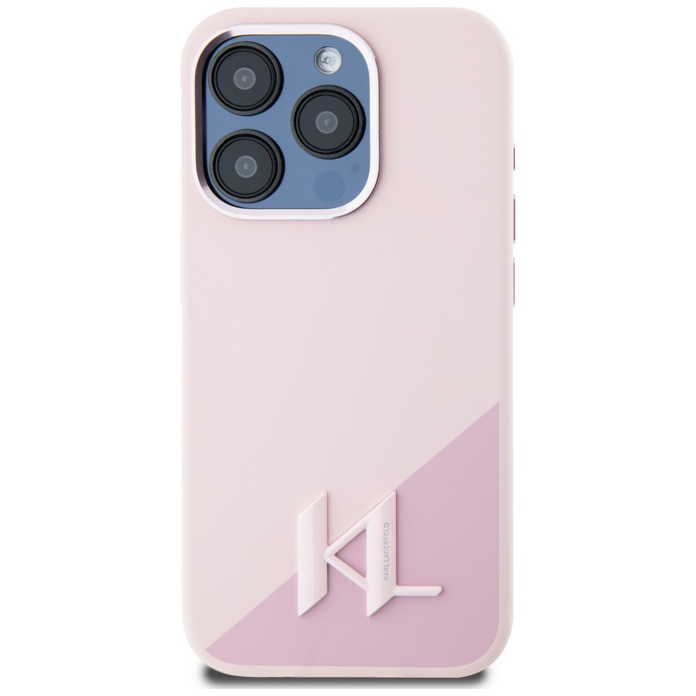 Karl Lagerfeld dėklas iPhone 15 Pro Max telefonui su MagSafe, rožinis