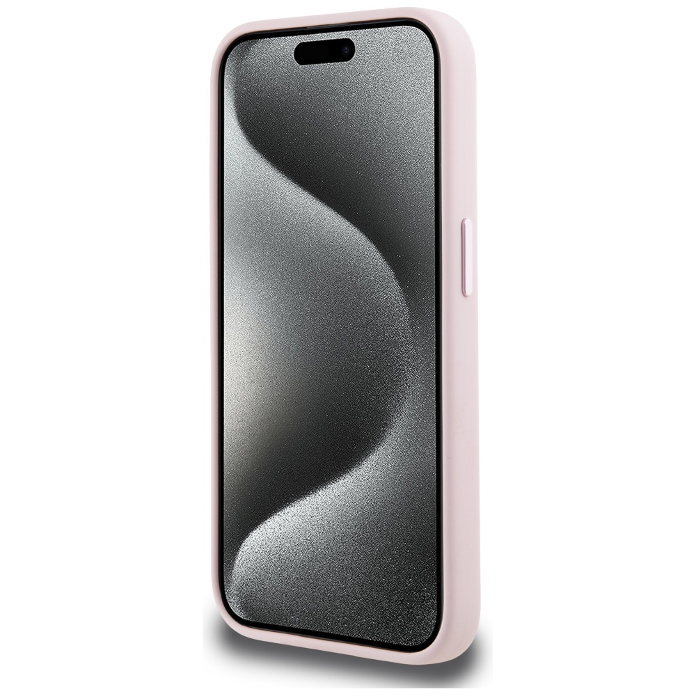 Karl Lagerfeld dėklas iPhone 15 Pro Max telefonui su MagSafe, rožinis