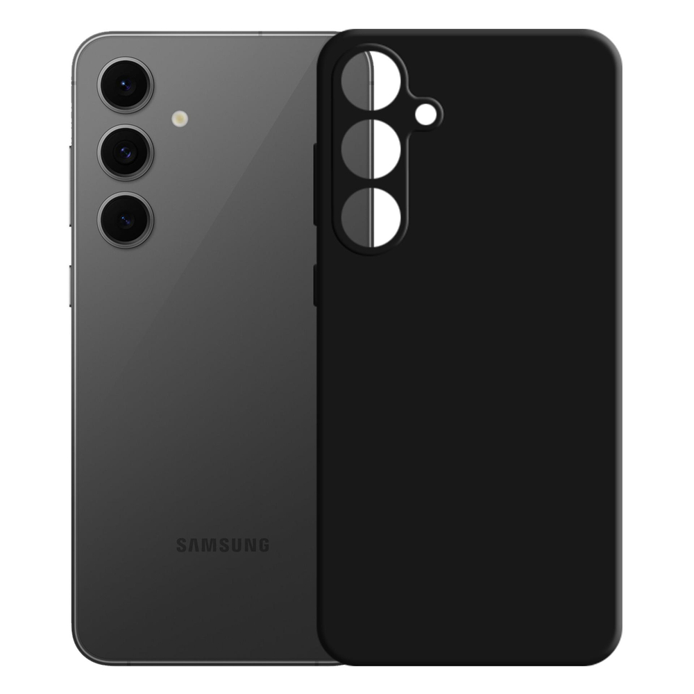 3MK Silikoninis dėklas „Samsung Galaxy S24 FE“ telefonui, juodas