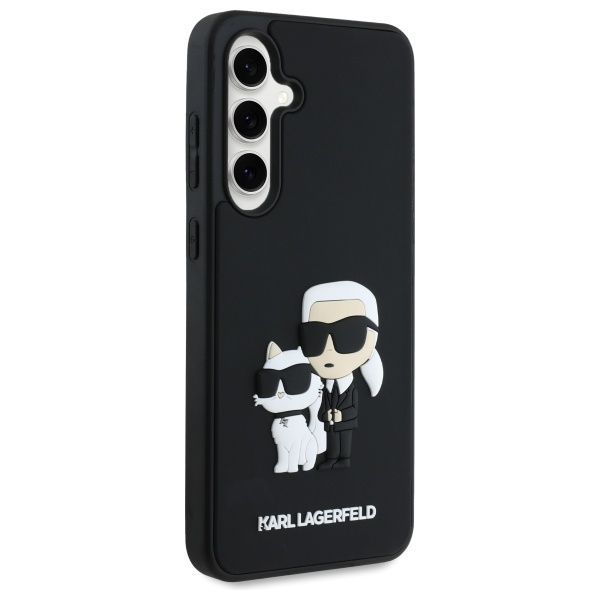Karl Lagerfeld Samsung Galaxy S24 FE Case 3D Rubber Karl&Choupette, Black