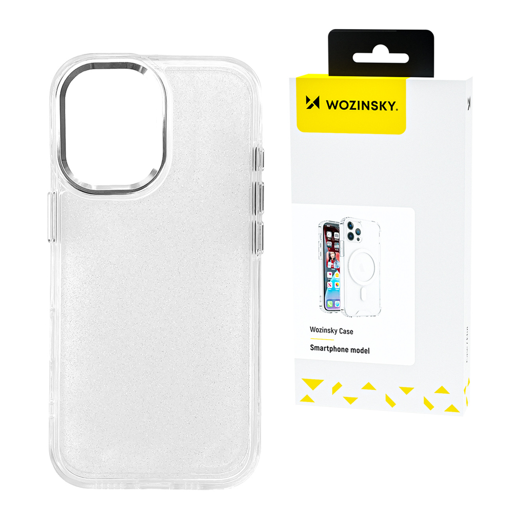 Wozinsky Glitter Case for Samsung Galaxy S24 FE, Transparent with Glitter