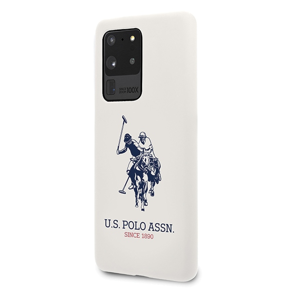 US Polo Silicone Collection Phone Case Cover Samsung Galaxy S20 Ultra - White